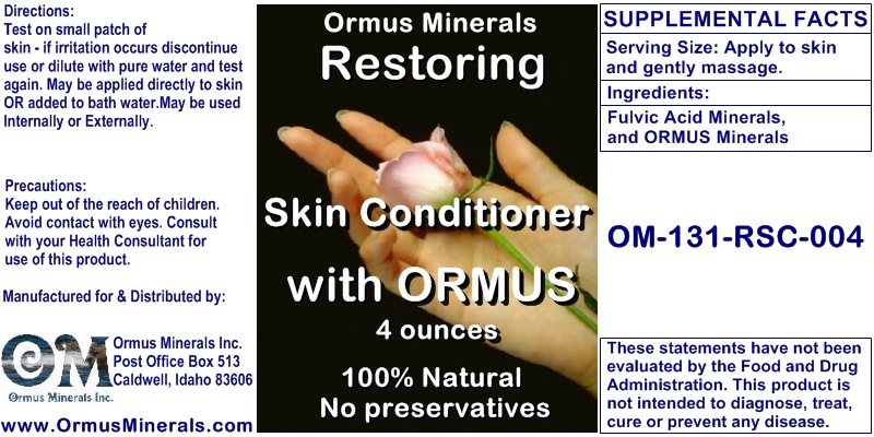 Ormus Minerals Restoring Skin Conditioner with Ormus 4 oz