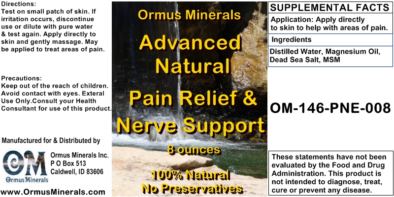 Ormus Minerals Advanced Natural Pain Relief & Nerve Support 8 oz