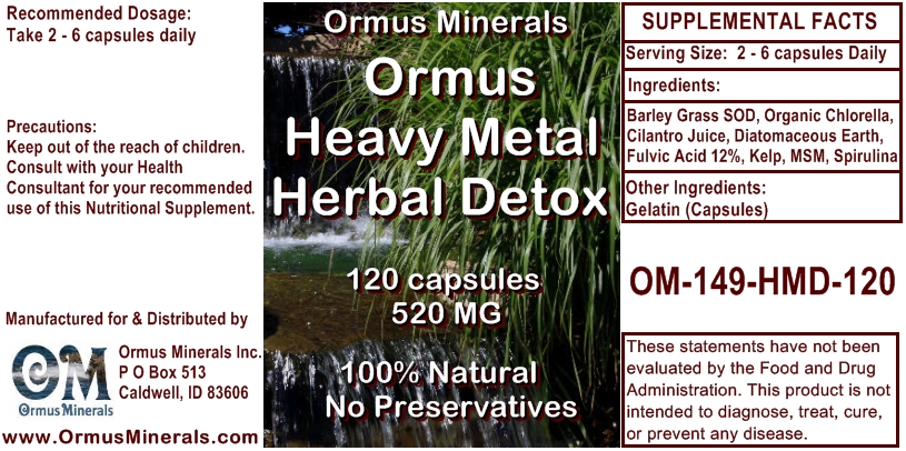 Ormus Minerals Ormus Heavy Metal Herbal Detox 120 capsules