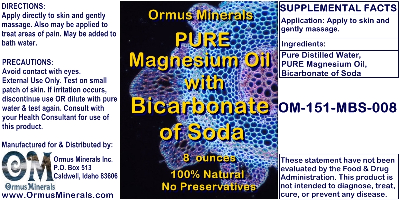 Ormus Minerals Magnesium Oil with Bicargonate of Soda 8 oz