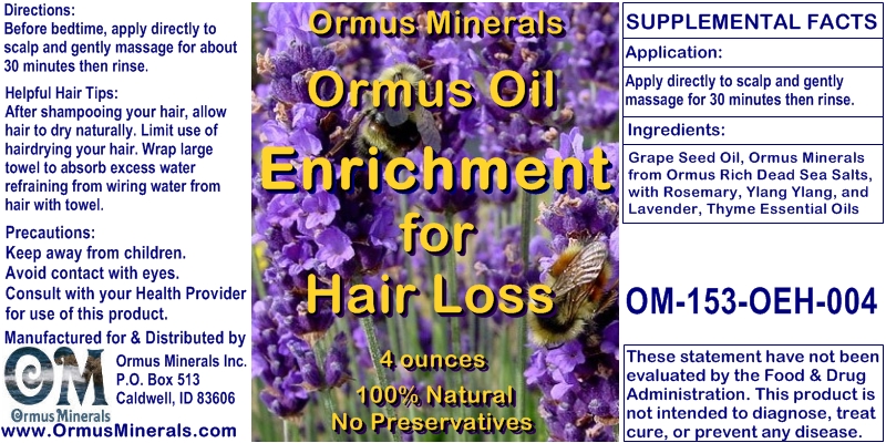 Ormus Minerals Ormus Oil Enrichment for Hair Loss 4 oz