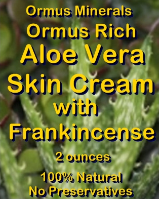 Ormus Minerals -Ormus Rich Aloe Vera Skin Cream with FRANKINCENSE EO