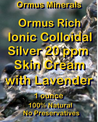 Ormus Minerals -Ormus Rich Ionic Colloidal Silver 20 ppm Skin Cream with Lavender Ormus Minerals -Ormus Rich Ionic Colloidal Silver 20 ppm Skin Cream with Lavender