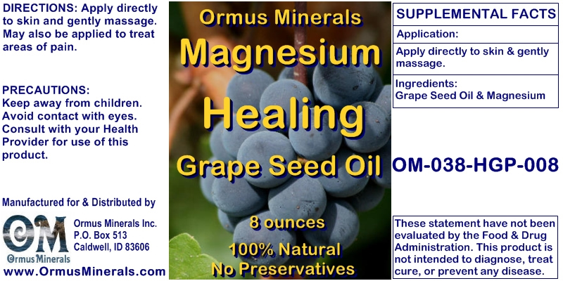 Ormus Minerals - Magnesium Healing Grape Seed Oil Ormus Minerals - Magnesium Healing Grape Seed Oil
